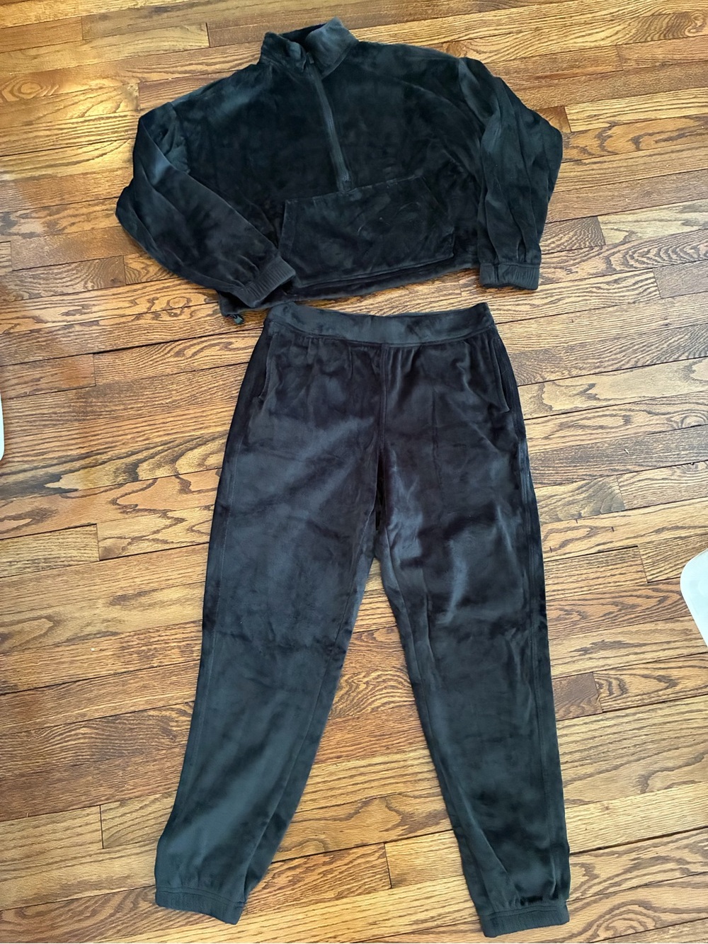 Buttery Soft Black Half Zip & Jogger Set